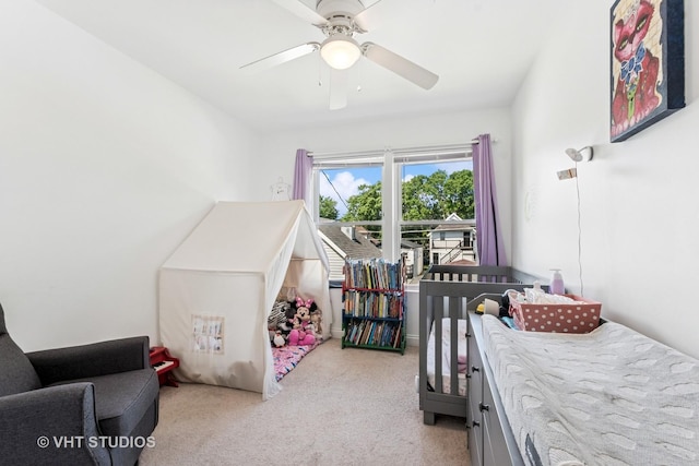 1828 Hovland Ct, Evanston, IL 60201 - bedroom with light carpet and ceiling fan