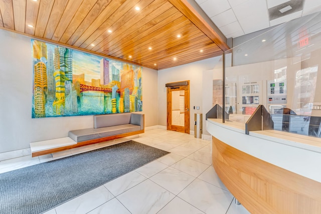 230 E Ontario St Unit 805, Chicago, IL 60611 - reception area with wooden ceiling and recessed lighting