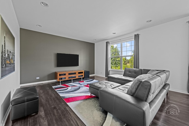 3462 Ayres Dr, Aurora, IL 60506 - living room featuring wood finished floors and recessed lighting
