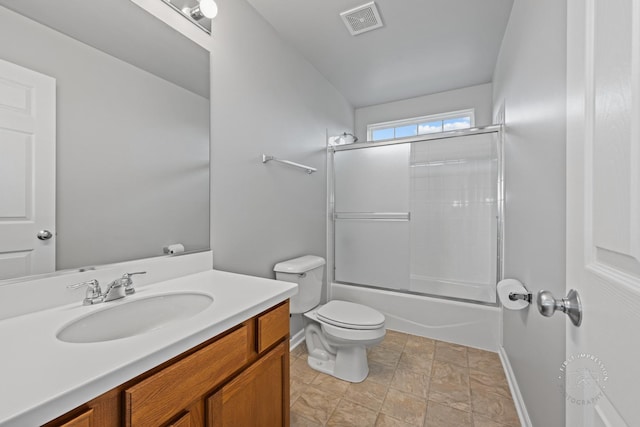 3462 Ayres Dr, Aurora, IL 60506 - bathroom featuring vanity, enclosed tub / shower combo, and stone finish flooring