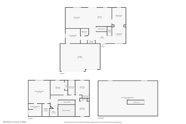 3462 Ayres Dr, Aurora, IL 60506 - view of floor plan / room layout