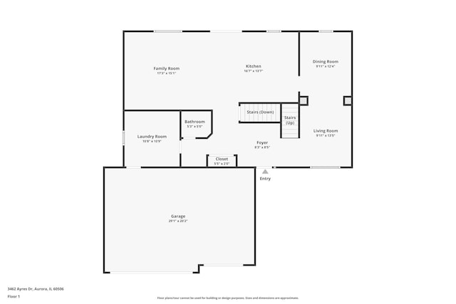 3462 Ayres Dr, Aurora, IL 60506 - view of floor plan / room layout