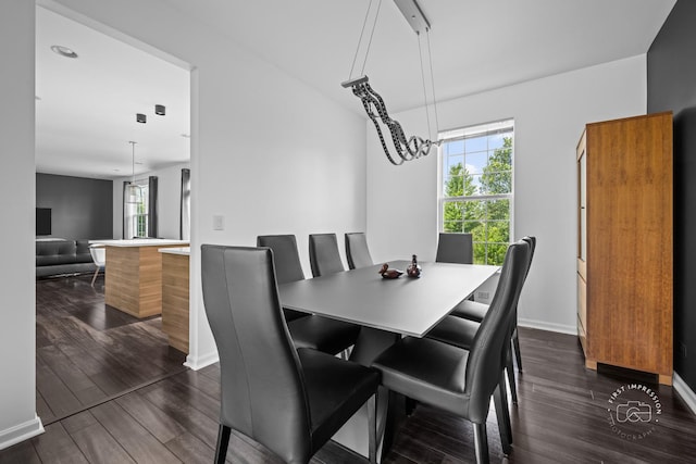 3462 Ayres Dr, Aurora, IL 60506 - dining space featuring baseboards and dark wood finished floors