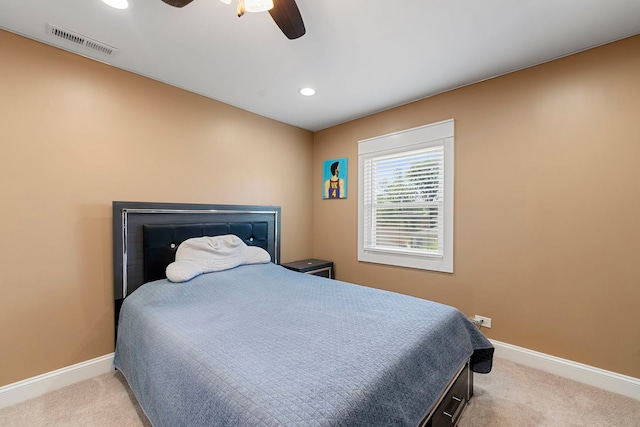 8313 W Ballard Rd, Niles, IL 60714 - bedroom with carpet floors, recessed lighting, and a ceiling fan