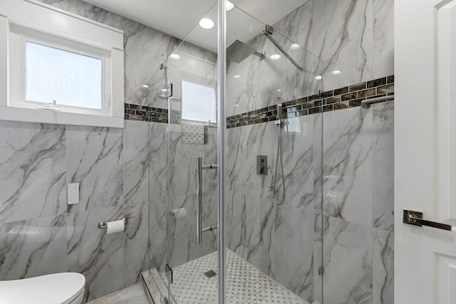 8313 W Ballard Rd, Niles, IL 60714 - full bath with toilet and a marble finish shower