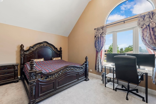 8313 W Ballard Rd, Niles, IL 60714 - carpeted bedroom featuring lofted ceiling and a desk