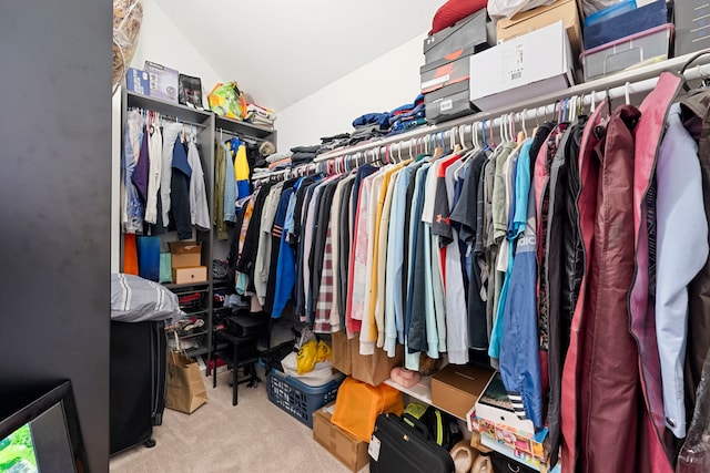 8313 W Ballard Rd, Niles, IL 60714 - walk in closet with lofted ceiling and carpet flooring