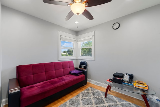 8313 W Ballard Rd, Niles, IL 60714 - office space with a ceiling fan and wood finished floors