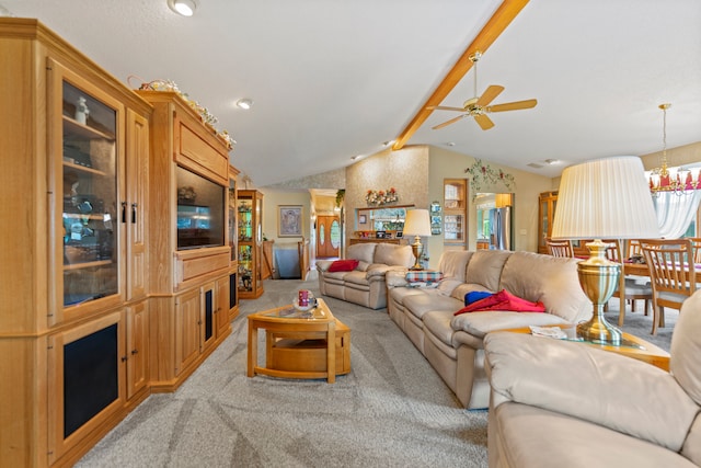 1422 Pier Dr, Lake Summerset, IL 61019 - living area featuring light colored carpet and a ceiling fan