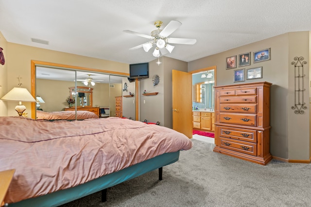 1422 Pier Dr, Lake Summerset, IL 61019 - bedroom with carpet, a closet, and a ceiling fan