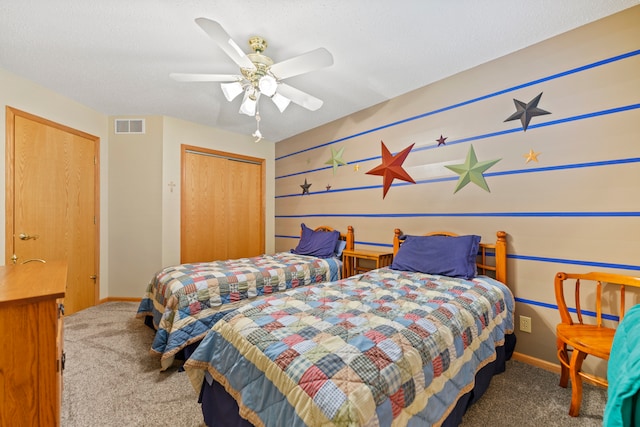 1422 Pier Dr, Lake Summerset, IL 61019 - carpeted bedroom with a closet and ceiling fan