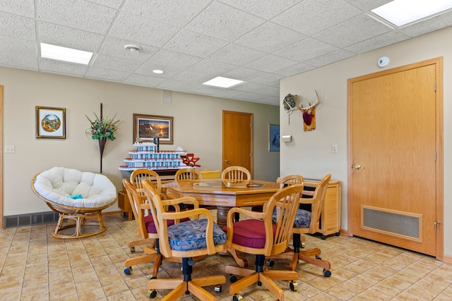 1422 Pier Dr, Lake Summerset, IL 61019 - dining space with a drop ceiling and light tile patterned floors
