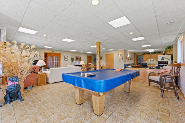 1422 Pier Dr, Lake Summerset, IL 61019 - recreation room featuring pool table and a paneled ceiling