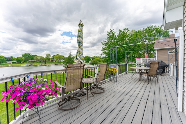 1422 Pier Dr, Lake Summerset, IL 61019 - deck with a water view and outdoor dining space