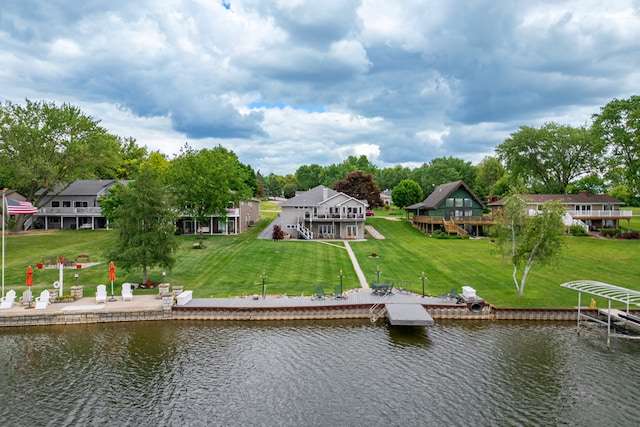 1422 Pier Dr, Lake Summerset, IL 61019 - dock area featuring a yard and a water view
