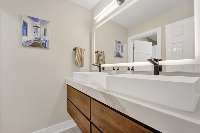 19635 Swanberg Ln, Mokena, IL 60448 - full bathroom featuring double vanity and baseboards
