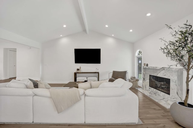 19635 Swanberg Ln, Mokena, IL 60448 - living room featuring a fireplace, light wood-style floors, and recessed lighting