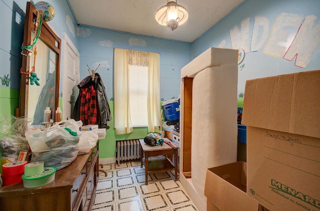 5145 S Troy St, Chicago, IL 60632 - mudroom with radiator heating unit and light floors