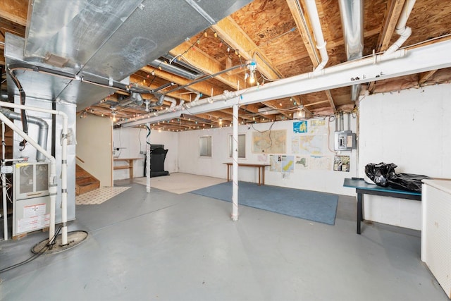 43 Freesia Ct, Romeoville, IL 60446 - unfinished below grade area with stairway and heating unit