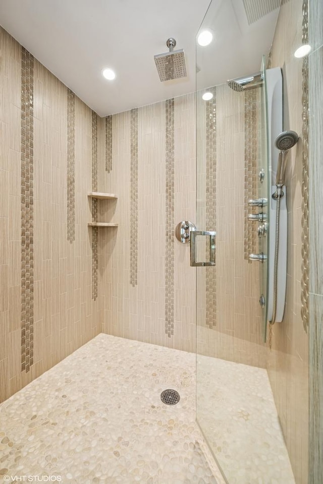 85 Ela Rd, Inverness, IL 60067 - bathroom with a stall shower and recessed lighting