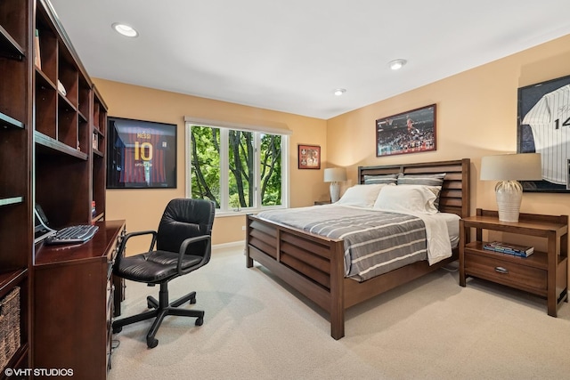 85 Ela Rd, Inverness, IL 60067 - bedroom with carpet floors, recessed lighting, and an office area