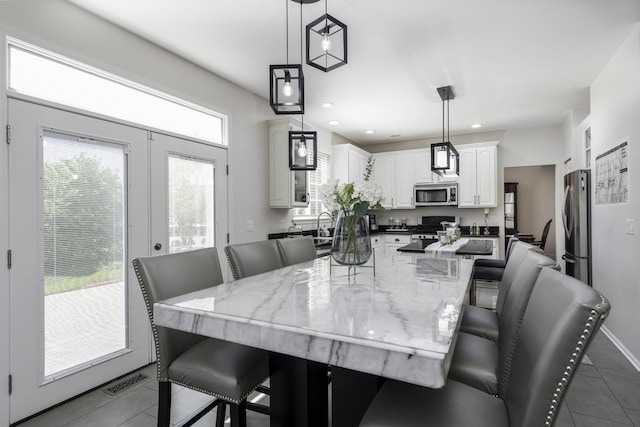 1650 Natures Way, Lindenhurst, IL 60046 - tiled dining space featuring recessed lighting