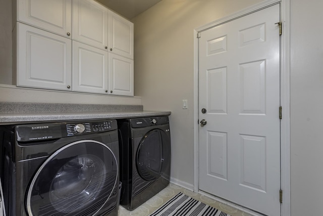 1650 Natures Way, Lindenhurst, IL 60046 - washroom featuring cabinet space, independent washer and dryer, and light tile patterned floors
