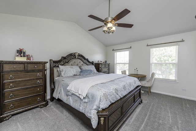 1650 Natures Way, Lindenhurst, IL 60046 - carpeted bedroom featuring vaulted ceiling and a ceiling fan