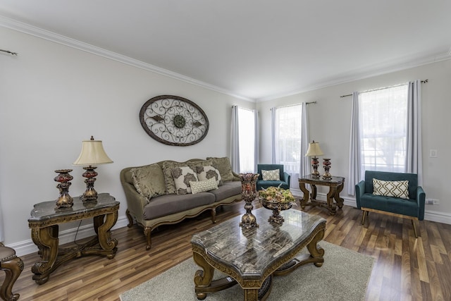 1650 Natures Way, Lindenhurst, IL 60046 - living area featuring ornamental molding and wood finished floors