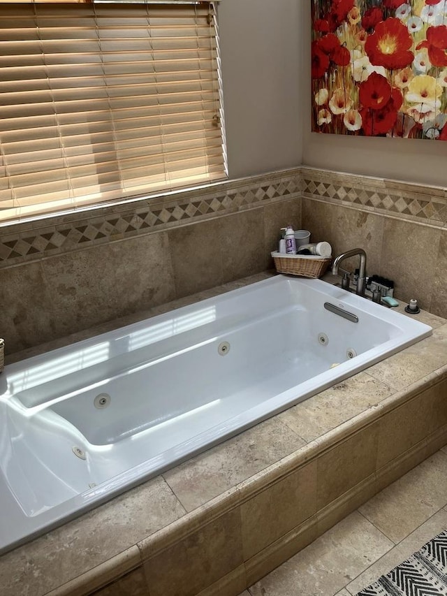 1620 S 5th Ave, Kankakee, IL 60901 - full bathroom with a jetted tub and tile patterned floors