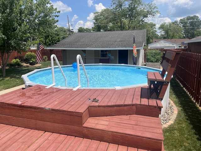 1620 S 5th Ave, Kankakee, IL 60901 - view of swimming pool with a fenced backyard and a deck
