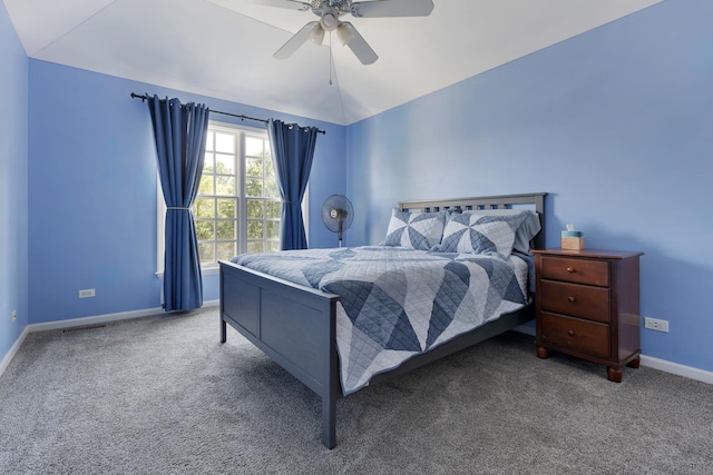 262 Hawk Hollow Dr, Bartlett, IL 60103 - carpeted bedroom with lofted ceiling and a ceiling fan