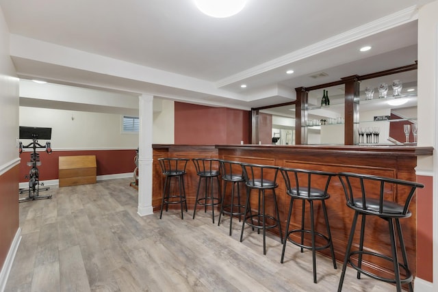 262 Hawk Hollow Dr, Bartlett, IL 60103 - indoor bar with wood finished floors and recessed lighting