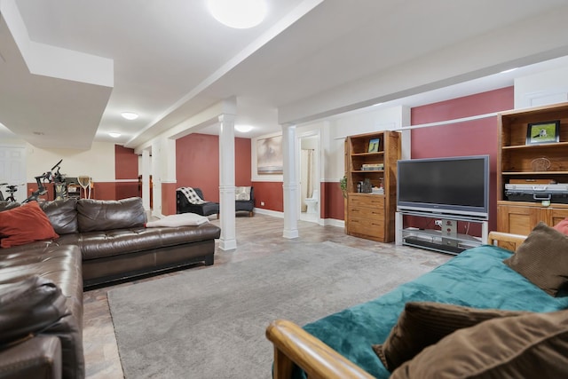 262 Hawk Hollow Dr, Bartlett, IL 60103 - living room featuring decorative columns