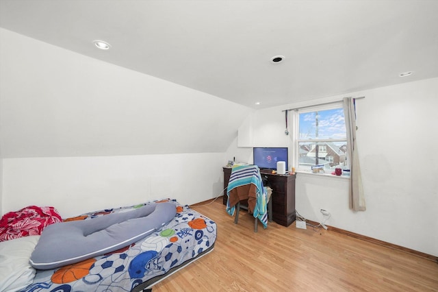 8020 S Mozart St, Chicago, IL 60652 - bedroom with lofted ceiling, wood finished floors, and recessed lighting
