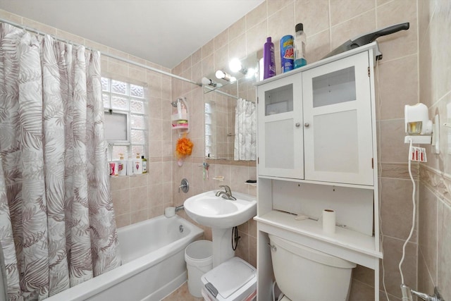 8020 S Mozart St, Chicago, IL 60652 - full bath with tile walls and shower / tub combo with curtain
