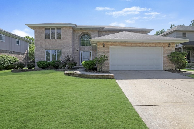 441 Wheeler Dr, Lemont, IL 60439 - view of front of property with a front yard, a garage, and brick siding