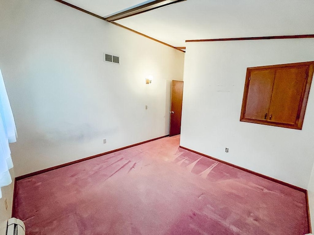 202 E 8th St, Gridley, IL 61744 - spare room with light carpet and a baseboard heating unit