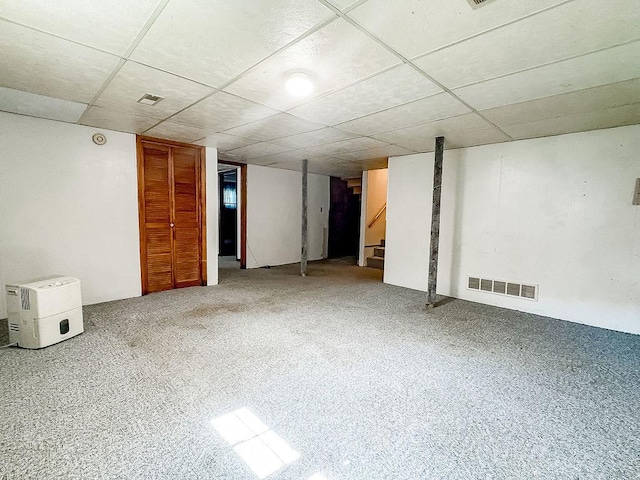 202 E 8th St, Gridley, IL 61744 - finished below grade area featuring stairs and a drop ceiling