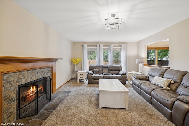 1177 Dovercliff Way, Crystal Lake, IL 60014 - carpeted living room with a fireplace