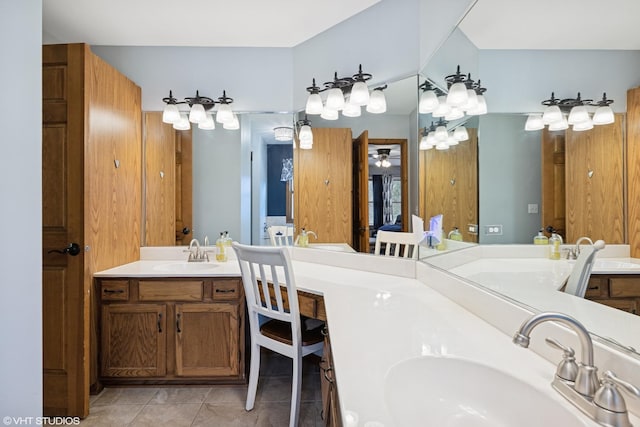 1177 Dovercliff Way, Crystal Lake, IL 60014 - full bath featuring two vanities and tile patterned floors