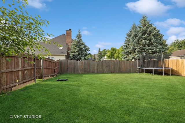 1177 Dovercliff Way, Crystal Lake, IL 60014 - fenced backyard with a trampoline