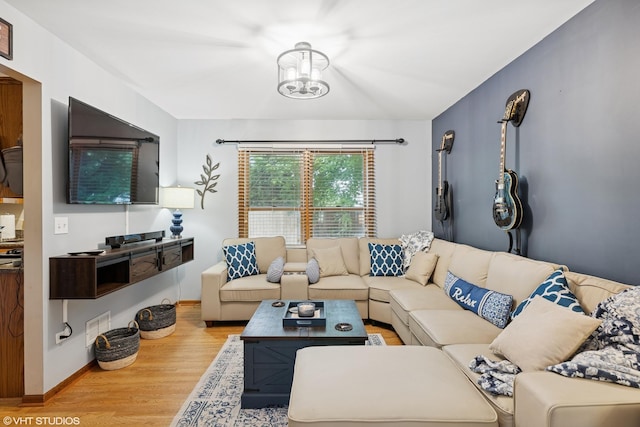 1177 Dovercliff Way, Crystal Lake, IL 60014 - living room featuring wood finished floors and a chandelier