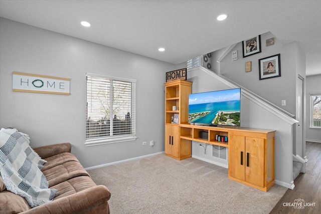 307 Gregory Ln, Plano, IL 60545 - living room with recessed lighting and stairs
