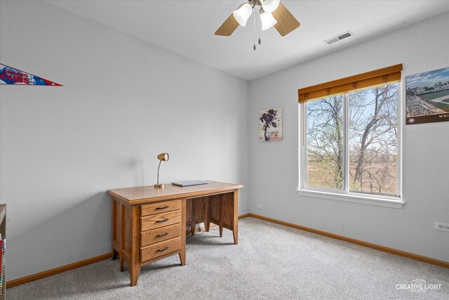 307 Gregory Ln, Plano, IL 60545 - office space featuring light carpet and a ceiling fan