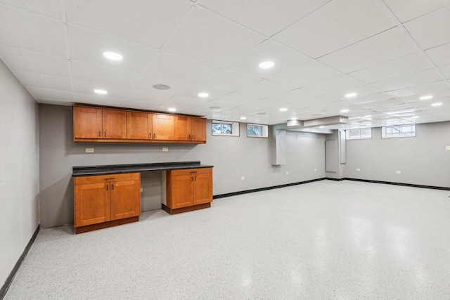 105 E Vermont St, Villa Park, IL 60181 - kitchen featuring brown cabinets, dark countertops, and recessed lighting