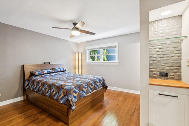105 E Vermont St, Villa Park, IL 60181 - bedroom with wood-type flooring and a ceiling fan