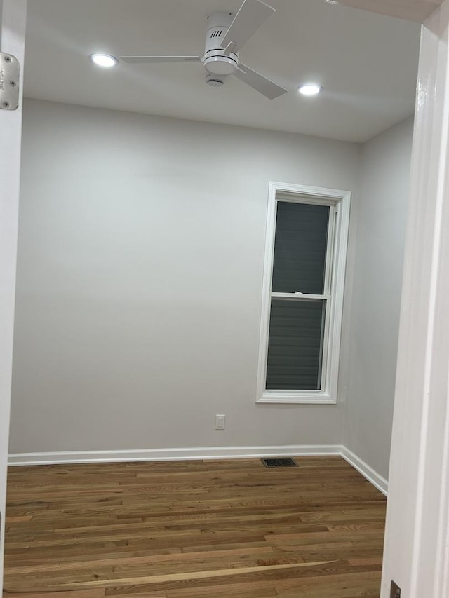 1122 N Mason Ave, Chicago, IL 60651 - empty room featuring wood finished floors, recessed lighting, and ceiling fan