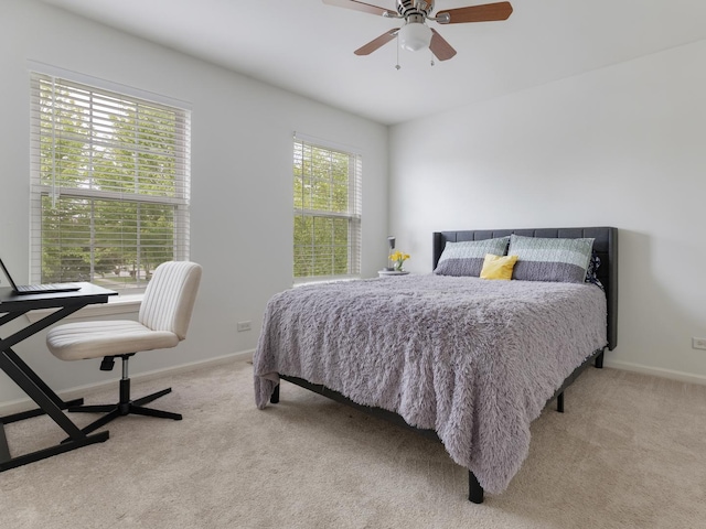 9312 Bristol Ln, Huntley, IL 60142 - bedroom with light colored carpet and ceiling fan