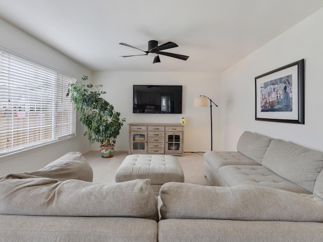 9312 Bristol Ln, Huntley, IL 60142 - living room with carpet flooring and ceiling fan